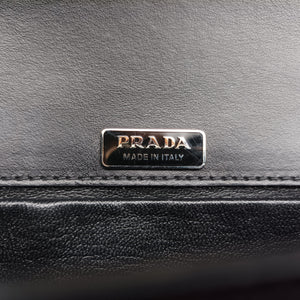 Pre-owned Prada Cahier Black Leather 1BH018 shoulderbag | stylenewstar
