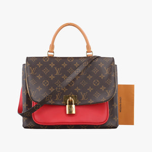 Pre-owned Louis Vuitton MARIGNAN Brown×COQUELICOT Monogram Canvas×calf leather M44544 shoulderbag | stylenewstar