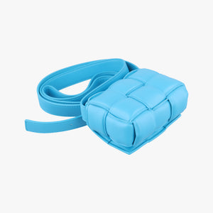 Pre-owned Bottega Veneta candy cassette Blue Leather shoulderbag | stylenewstar