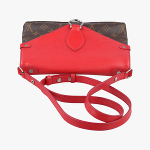Pre-owned Louis Vuitton SAINT MICHEL Brown×COQUELICOT Monogram Canvas×epi M44031 shoulderbag | stylenewstar