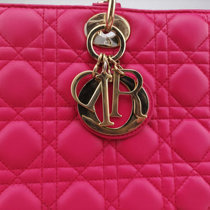 Pre-owned Christian Dior Lady dior Rose Lambskin handbag | stylenewstar