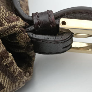 Pre-owned Fendi Mama Baguette Zucchino Brown Canvas×Leather 8BR001 shoulderbag | stylenewstar