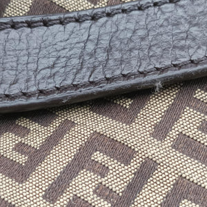 Pre-owned Fendi Mama Baguette Zucchino Brown Canvas×Leather 8BR001 shoulderbag | stylenewstar