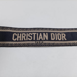 Pre-owned Christian Dior Saddle Navy Jacquard × Leather shoulderbag | stylenewstar