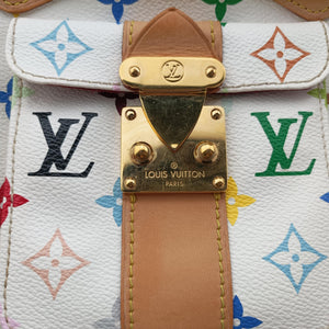 Pre-owned Louis Vuitton Speedy 30 white Monogram Multicolor M92643 handbag | stylenewstar