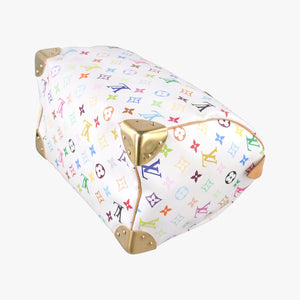 Pre-owned Louis Vuitton Speedy 30 white Monogram Multicolor M92643 handbag | stylenewstar