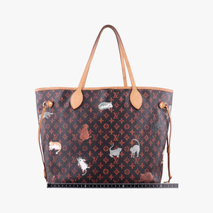 Pre-owned Louis Vuitton Neverfull MM Catogram Brown Monogram canvas M44441 handbag | stylenewstar