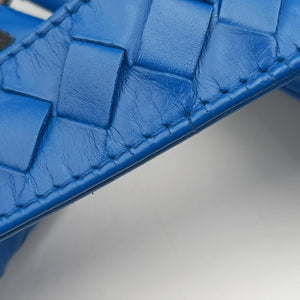 Pre-owned Bottega Veneta Roma Intrecciato Blue lambskin handbag | stylenewstar