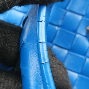 Pre-owned Bottega Veneta Roma Intrecciato Blue lambskin handbag | stylenewstar