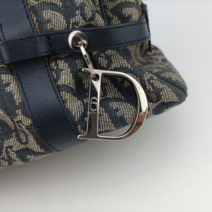 Pre-owned Christian Dior Trotter Navy×Gray Jacquard shoulderbag | stylenewstar