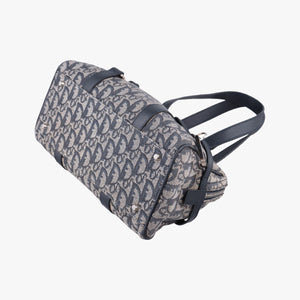 Pre-owned Christian Dior Trotter Navy×Gray Jacquard shoulderbag | stylenewstar