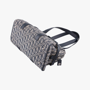 Pre-owned Christian Dior Trotter Navy×Gray Jacquard shoulderbag | stylenewstar