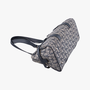 Pre-owned Christian Dior Trotter Navy×Gray Jacquard shoulderbag | stylenewstar