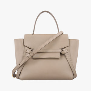 Pre-owned Celine Belt Mini Beige Leather shoulderbag | stylenewstar
