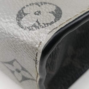 Pre-owned Louis Vuitton Pochette Voyage MM Black x Silver Monogram Split M63039 clutchbag | stylenewstar