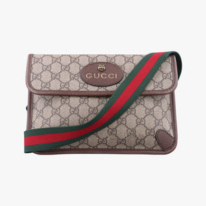 Pre-owned Gucci NEO VINTAGE GG Supreme beige×Brown PVC coated canvas×Leather 493930 bum bag/waist bag | stylenewstar