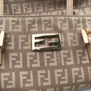 Pre-owned Fendi Zucchino Tote Pink Canvas×Leather 8BH131 handbag | stylenewstar