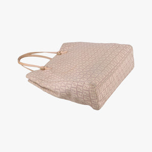 Pre-owned Fendi Zucchino Tote Pink Canvas×Leather 8BH131 handbag | stylenewstar