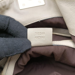 Pre-owned Gucci Indy Babouska Brown×White Canvas×Leather 185566 shoulderbag | stylenewstar