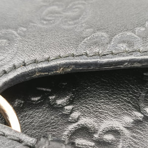 Pre-owned Gucci Emily Black Leather 295402 shoulderbag | stylenewstar