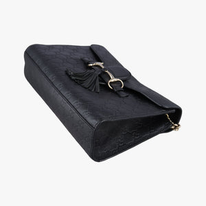Pre-owned Gucci Emily Black Leather 295402 shoulderbag | stylenewstar