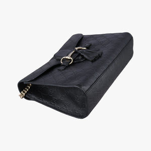 Pre-owned Gucci Emily Black Leather 295402 shoulderbag | stylenewstar