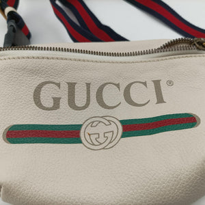 Vintage Gucci Print White Leather 527792 bum bag/waist bag | stylenewstar