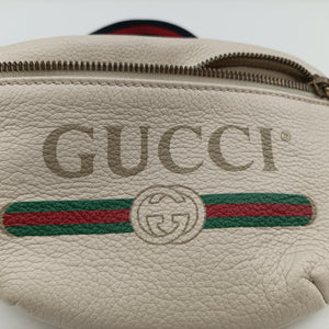 Secondhand Gucci Print White Leather 527792 bum bag/waist bag | stylenewstar