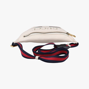 Secondhand Gucci Print White Leather 527792 bum bag/waist bag | stylenewstar