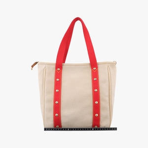 Pre-owned Louis Vuitton Kaba MM Antigua Beige x Red Canvas M40035 handbag | stylenewstar