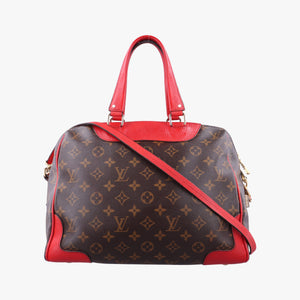 Pre-owned Louis Vuitton RETIRO PM brown×COQUELICOT Monogram Canvas×calf leather M50057 shoulderbag | stylenewstar