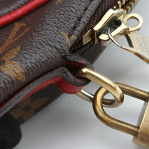 Pre-owned Louis Vuitton RETIRO PM brown×COQUELICOT Monogram Canvas×calf leather M50057 shoulderbag | stylenewstar