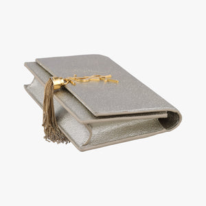 Pre-owned Yves Saint Laurent KATE Silver Leather 452159 shoulderbag | stylenewstar