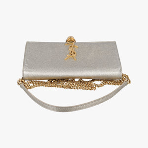 Pre-owned Yves Saint Laurent KATE Silver Leather 452159 shoulderbag | stylenewstar
