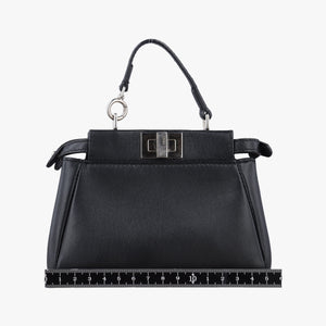 Pre-owned Fendi Micro Peekaboo Black×multi Leather 8M0355 shoulderbag | stylenewstar