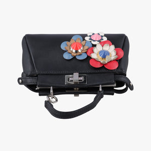 Pre-owned Fendi Micro Peekaboo Black×multi Leather 8M0355 shoulderbag | stylenewstar