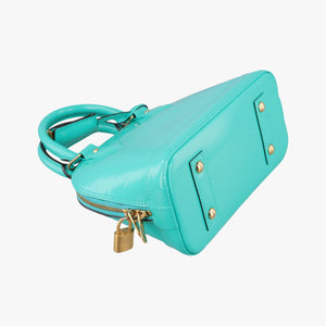 Pre-owned Louis Vuitton Alma BB Blue Lagon Vernis M91696 shoulderbag | stylenewstar