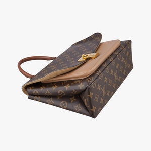 Pre-owned Louis Vuitton MARIGNAN brown×SESAME Monogram Canvas×calf leather M44544 shoulderbag | stylenewstar