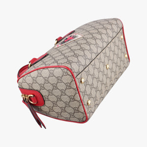 Secondhand Gucci GG SUPREME Heart Embroidered Beige x Multicolour PVC coated canvas×Leather 409529 shoulderbag | stylenewstar