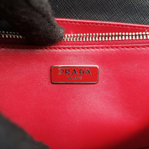 Secondhand Prada Lip print pink×Multicolour Saffiano Leather shoulderbag | stylenewstar