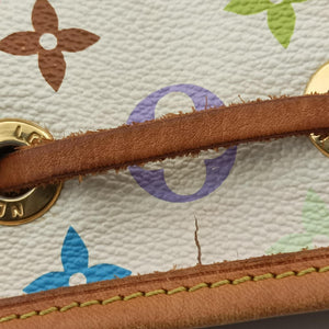 Pre-owned Louis Vuitton Petit Noe white Monogram Multicolor M42229 shoulderbag | stylenewstar