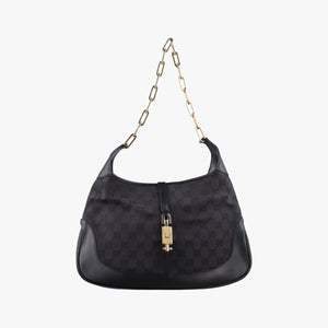 Pre-owned Gucci Jackie Black canvas 001-40 shoulderbag | stylenewstar