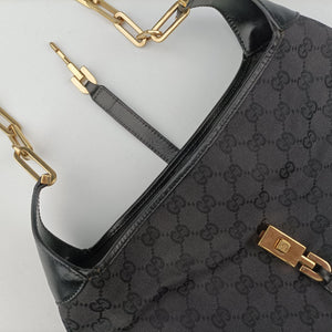 Pre-owned Gucci Jackie Black canvas 001-40 shoulderbag | stylenewstar