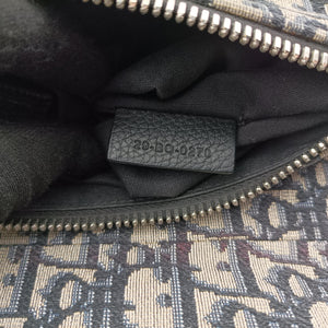 Vintage Christian Dior saddle Navy Jacquard×Leather bum bag/waist bag | stylenewstar