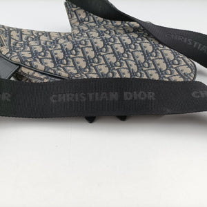 Vintage Christian Dior saddle Navy Jacquard×Leather bum bag/waist bag | stylenewstar