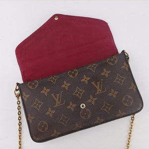 Pre-owned Louis Vuitton Pochette Felicie Brown Monogram Canvas M61276 shoulderbag | stylenewstar