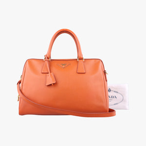 Secondhand Prada bowling Orange SAFFIANO Leather shoulderbag | stylenewstar