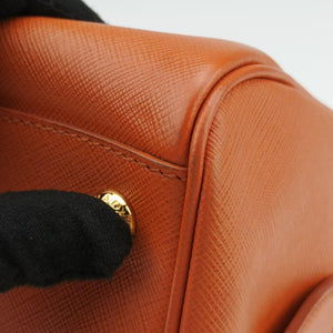Secondhand Prada bowling Orange SAFFIANO Leather shoulderbag | stylenewstar