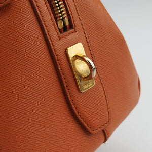 Secondhand Prada bowling Orange SAFFIANO Leather shoulderbag | stylenewstar
