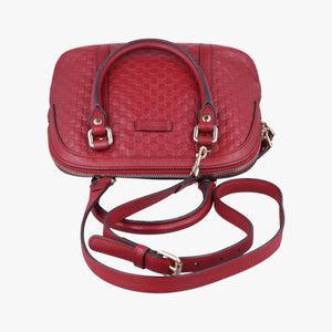 Pre-owned Gucci Microguccissima Red Leather 449654 shoulderbag | stylenewstar